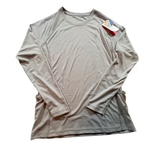 IUGA Long Sleeve Performance Shirt Men Medium Gray Anti-UV Sun Protection Hiking